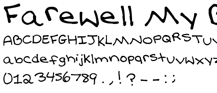 Farewell My Black Balloon font