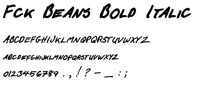 Fck Beans Bold Italic police