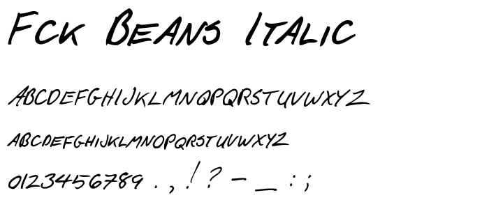 Fck Beans Italic police