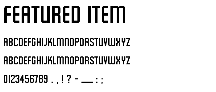 Featured Item font