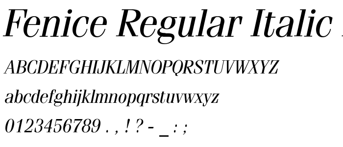 Fenice Regular Italic BT font