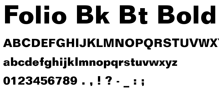 Folio Bk BT Bold font