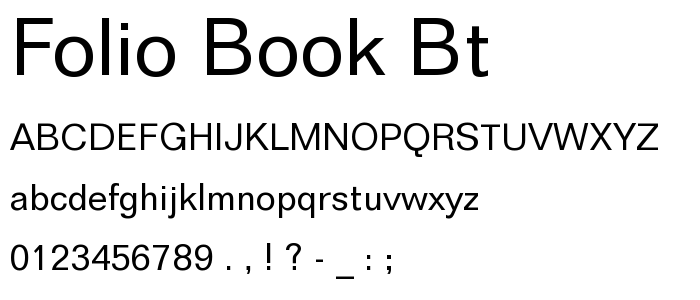 Folio Book BT font