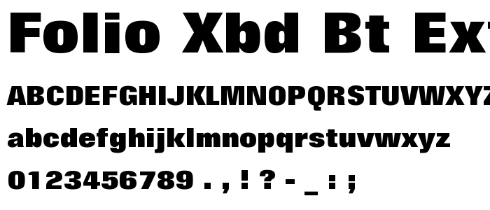 Folio XBd BT Extra Bold font