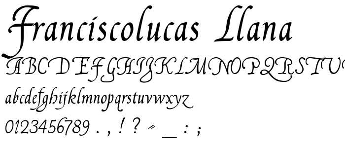 FranciscoLucas Llana font