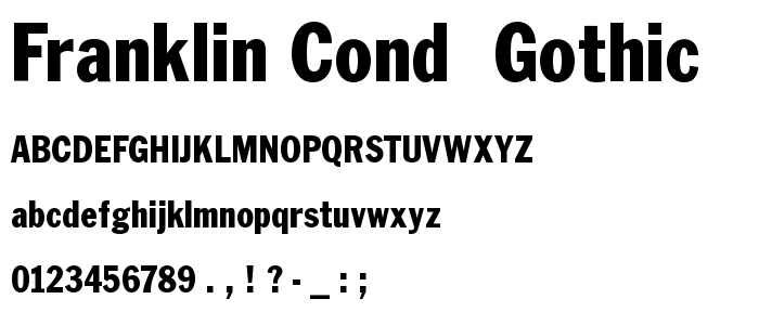 Franklin Cond. Gothic font