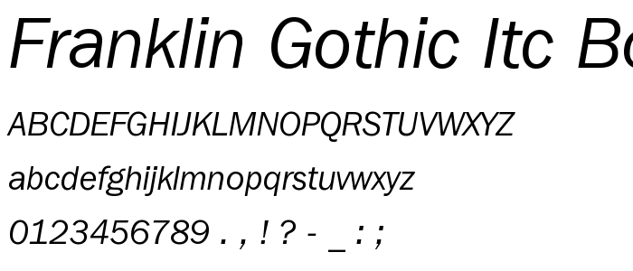 Franklin Gothic ITC Book Italic BT font