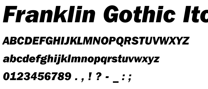 Franklin Gothic ITC Heavy Italic BT font