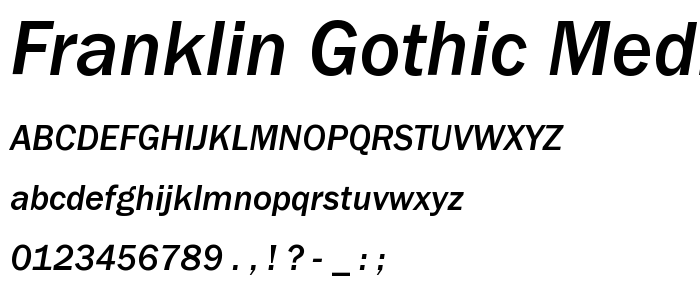 Franklin Gothic Medium Italic font