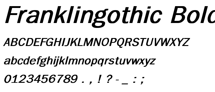 FranklinGothic Bold Italic font