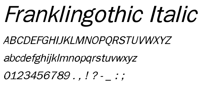 FranklinGothic Italic font