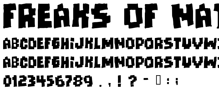 Freaks of Nature massive font