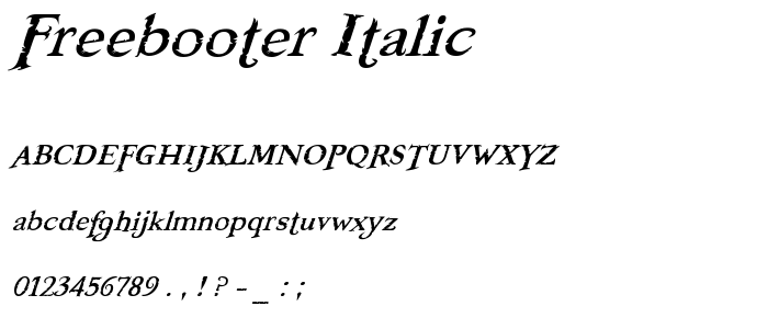 Freebooter Italic font