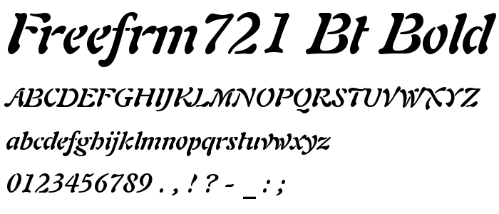 Freefrm721 BT Bold Italic font