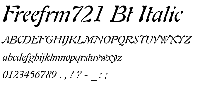 Freefrm721 BT Italic font