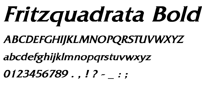 FritzQuadrata Bold Italic font