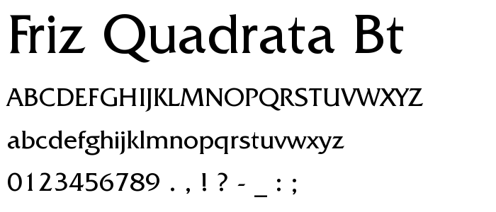 Friz Quadrata BT font