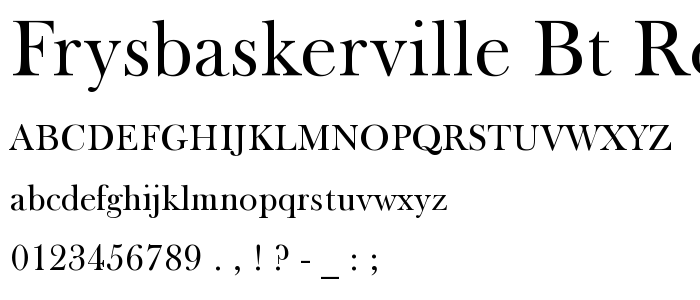 FrysBaskerville BT Roman font