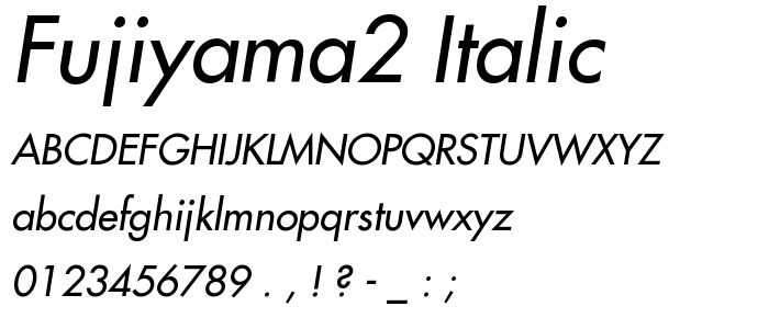 Fujiyama2 Italic font