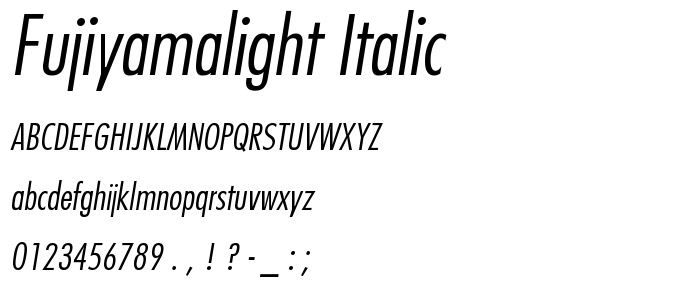 FujiyamaLight Italic font