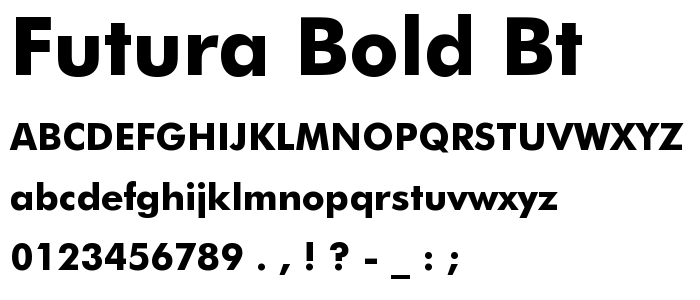 Futura Bold BT font