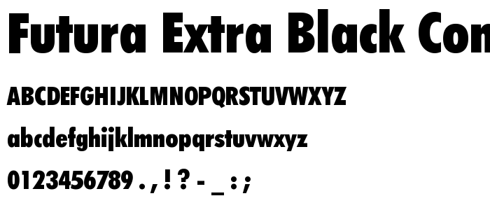 Futura Extra Black Condensed BT font