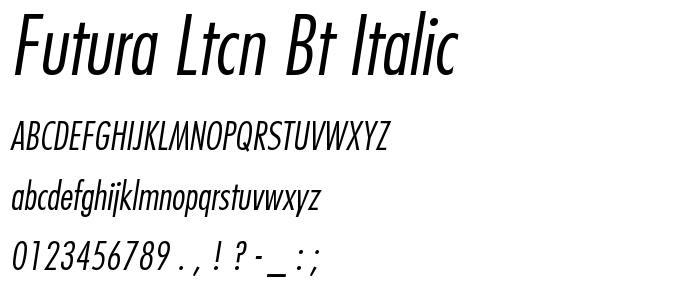 Futura LtCn BT Italic police