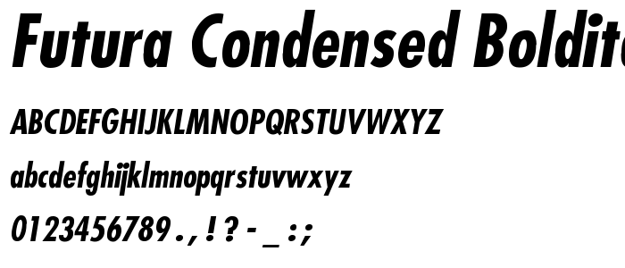 Futura-Condensed-BoldItalic font