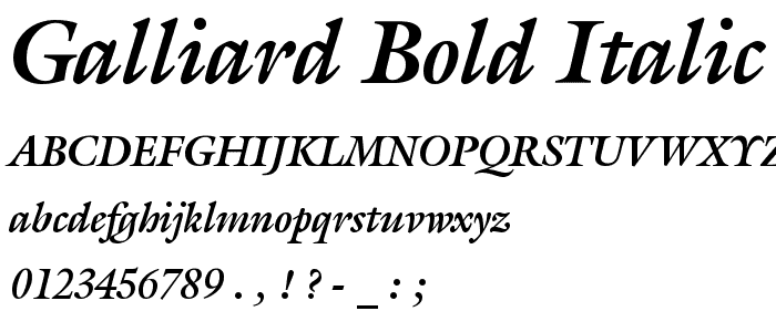 Galliard Bold Italic BT font