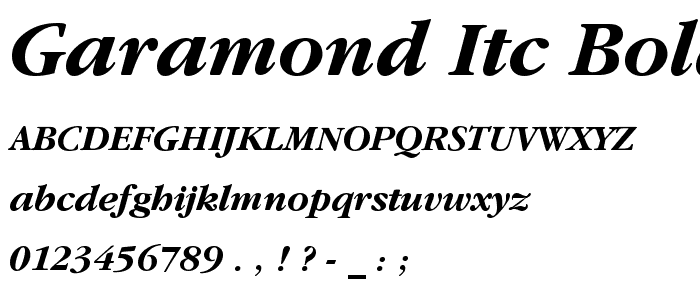 Garamond ITC Bold Italic BT font