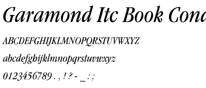 Garamond ITC Book Condensed Italic BT police