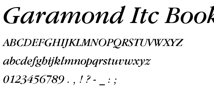 Garamond ITC Book Italic BT font