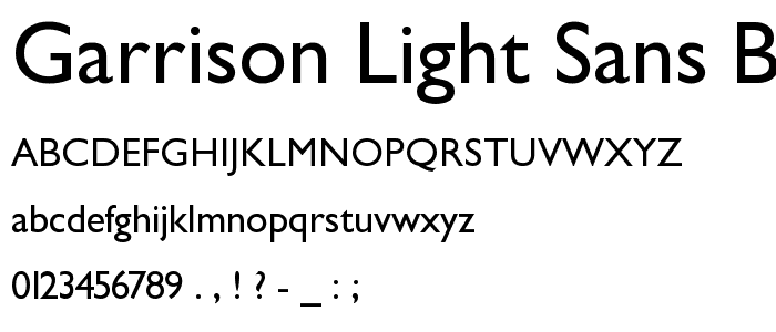 Garrison Light Sans BOLD font