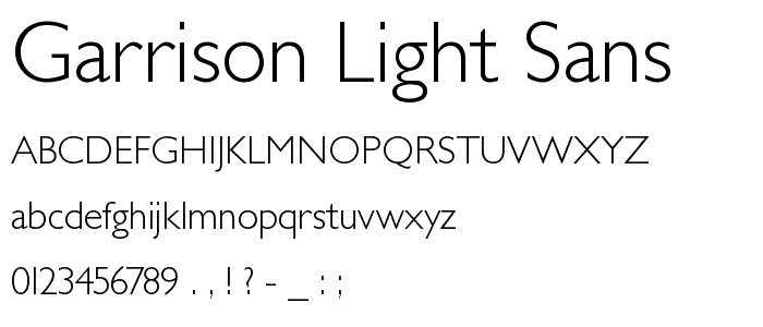 Garrison Light Sans font