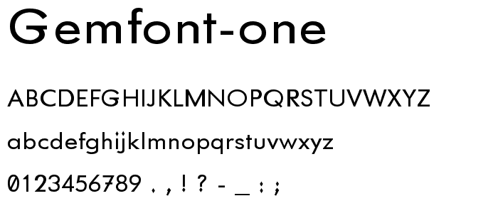 GemFont One font