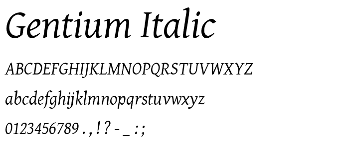 Gentium Italic font