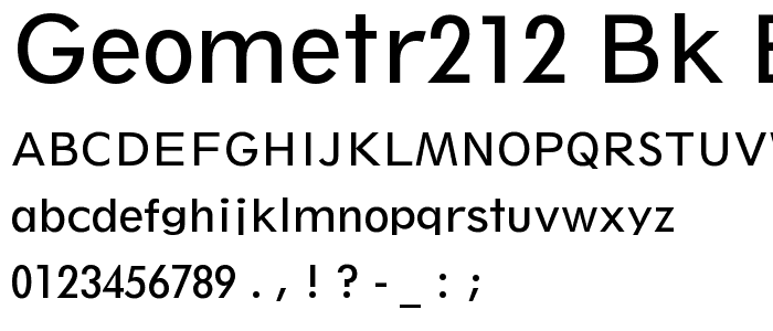 Geometr212 Bk BT Book font