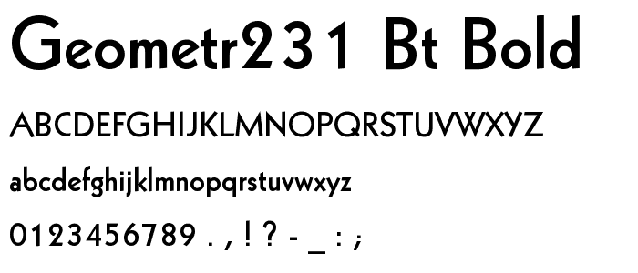 Geometr231 BT Bold font