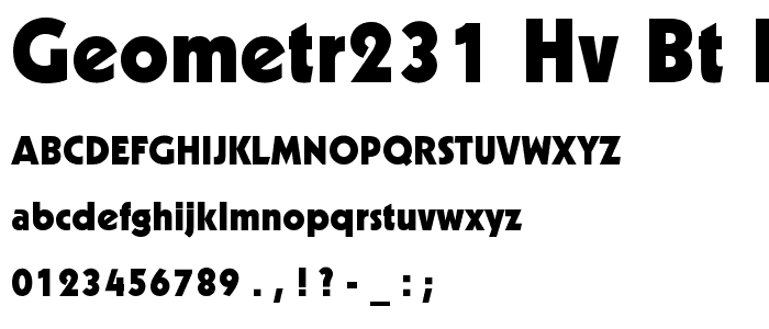 Geometr231 Hv BT Heavy font