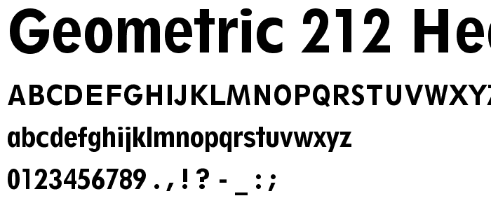 Geometric 212 Heavy Condensed BT font