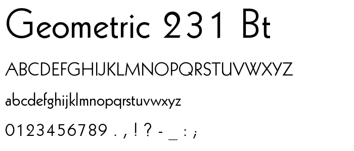 Geometric 231 BT font