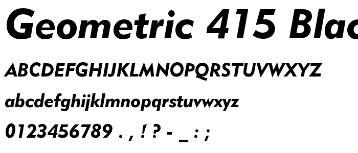 Geometric 415 Black Italic BT font