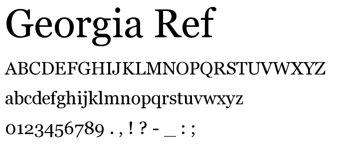 Georgia Ref font