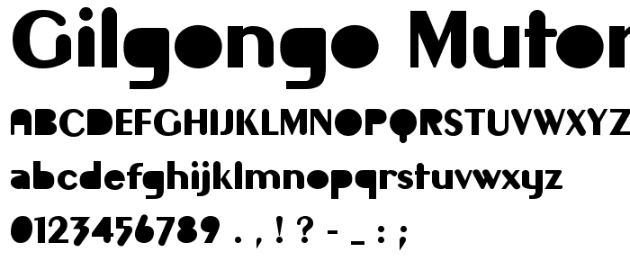 Gilgongo Mutombo font