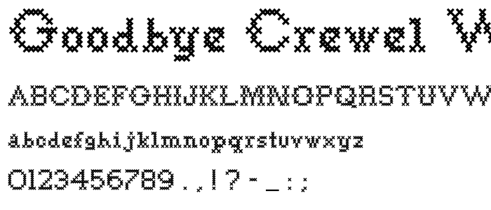 Goodbye Crewel World NF font