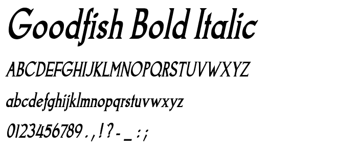 Goodfish Bold Italic font