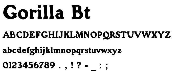 Gorilla BT font