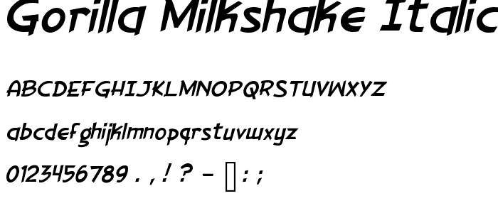 Gorilla Milkshake Italic police