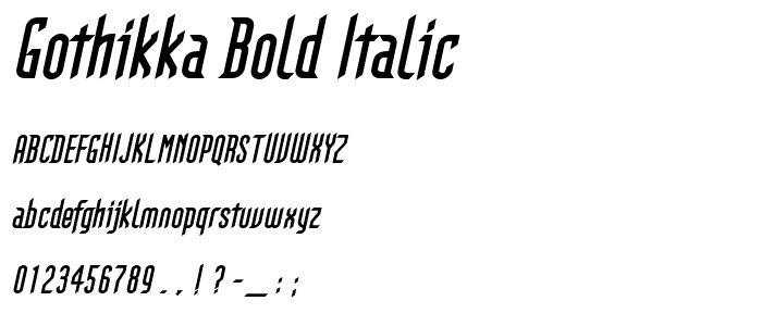 Gothikka Bold Italic police