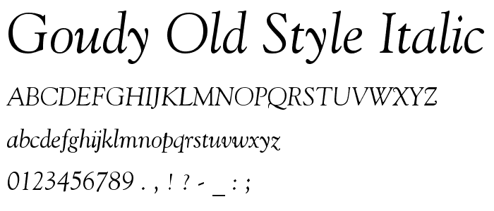 Goudy Old Style Italic BT font